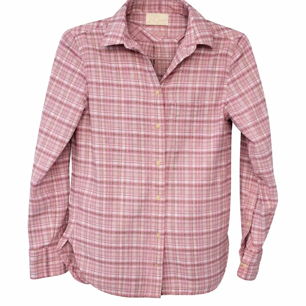 J. Crew Flannel Plaid Cotton Button Up